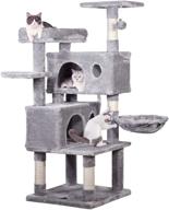 🐱 mq multi-level cat tree condo, activity centre cat tower furniture with sisal-covered scratching posts, plush perch, cozy cat cave & basket, for kittens and adult cats logo