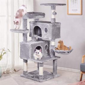 img 3 attached to 🐱 MQ Multi-Level Cat Tree Condo, Activity Centre Cat Tower Furniture with Sisal-Covered Scratching Posts, Plush Perch, Cozy Cat Cave & Basket, for Kittens and Adult Cats