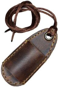 img 3 attached to Hide & Drink Leather Lanyard Pen Holder: Premium Handmade 101 Year Warranty, Ideal for School, Office & Bookworms in Bourbon Brown