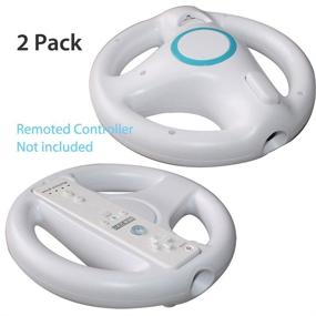 img 3 attached to Enhance your Mario Kart Experience with a Set of 2 Generic White Steering Wheels for Nintendo Wii