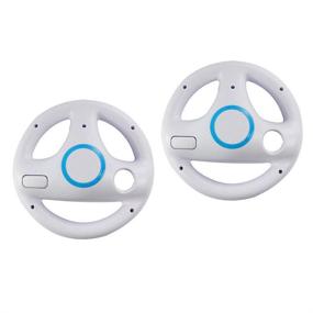 img 2 attached to Enhance your Mario Kart Experience with a Set of 2 Generic White Steering Wheels for Nintendo Wii