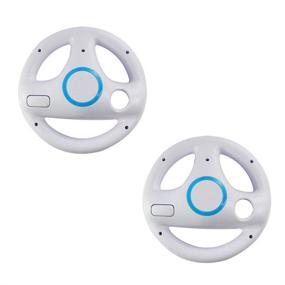img 4 attached to Enhance your Mario Kart Experience with a Set of 2 Generic White Steering Wheels for Nintendo Wii