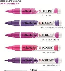 img 3 attached to 🎨 Ecoline Violet Liquid Watercolor Brush Pen Set of 5 (11509910) - Enhanced for SEO