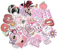 gugelives 50pcs pink water bottle stickers: lovely, waterproof, aesthetic, trendy summer stickers for teens girls - ideal for water bottles, laptops, phones, and travel logo