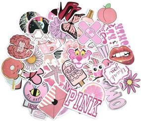 img 4 attached to GUGELIVES 50pcs Pink Water Bottle Stickers: Lovely, Waterproof, Aesthetic, Trendy Summer Stickers for Teens Girls - Ideal for Water Bottles, Laptops, Phones, and Travel