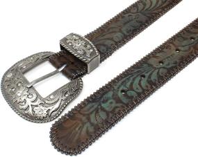 img 3 attached to Western Scroll Turquoise Embossed Leather Women's Accessories