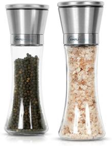 img 1 attached to 79340 Simpli-Magic Stainless Steel Salt and 🧂 Pepper Grinder Set with Holder – Large Size