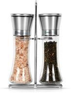 79340 simpli-magic stainless steel salt and 🧂 pepper grinder set with holder – large size logo