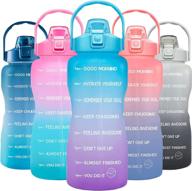 goswag 64oz motivational water bottle with straw and time marker - half gallon sports bottle with bpa free flip top lid for daily hydration logo