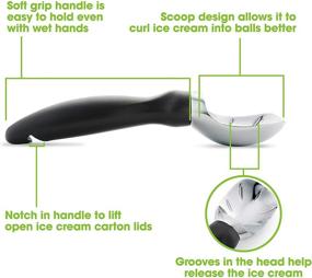 img 2 attached to 🍦 Spring Chef Ice Cream Scoop: Ergonomic Handle for Easy Scooping, Black