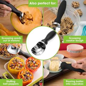 img 1 attached to 🍦 Spring Chef Ice Cream Scoop: Ergonomic Handle for Easy Scooping, Black