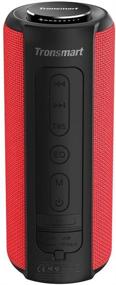 img 4 attached to 🎶 Tronsmart T6 Plus - Ультрапремиальная 40-ваттная беспроводная колонка с громким 360° HD объемным звуком, портативным дизайном, три-басовыми эффектами, 15-часовым временем работы, 6600 мАч аккумулятором, оценкой IPX6 для спорта и использования на открытом воздухе, поддержкой NFC (красная)