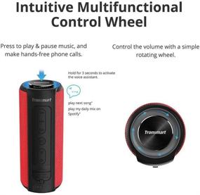 img 1 attached to 🎶 Tronsmart T6 Plus - Ultra Premium 40W Bluetooth Speaker with Loud 360° HD Surround Sound, Portable Design, Tri-Bass Effects, 15-Hour Playtime, 6600mAh Power, IPX6 Rating for Sports & Outdoor Use, NFC Connectivity (Red)