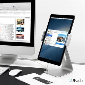 img 3 attached to Держатель для планшета Stouch: 360° вращающийся настольный держатель из алюминия для iPad Pro/Air/Mini с диагональю 7-13 дюймов, Galaxy Tab, Nexus, Surface Pro 4 - Kiosk POS Silver