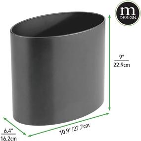 img 1 attached to 🗑️ mDesign Oval Metal Decorative Small Trash Can Wastebasket, Garbage Bin for Bathrooms, Kitchens, Home Offices, Dorm Rooms - Solid Stainless Steel - Graphite Gray