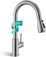 🚰 brushed nickel kitchen faucet with pull down sprayer, high arc single handle sink faucet with water lines - commercial modern stainless steel kitchen faucet for rv, grifos de cocina logo