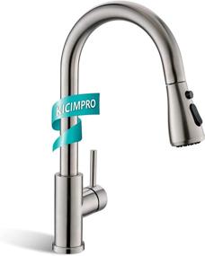 img 4 attached to 🚰 Brushed Nickel Kitchen Faucet with Pull Down Sprayer, High Arc Single Handle Sink Faucet with Water Lines - Commercial Modern Stainless Steel Kitchen Faucet for RV, Grifos De Cocina