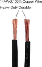 img 1 attached to 🔌 Продление для автомобильной гнезды запальнички 12V 24V из премиальной чистой меди - SCCKE 14AWG, провод длиной 6 футов / 1,8 м для автомобильного инвертора, насоса для накачивания колес, электрической кружки, автомобильного холодильника и других устройств