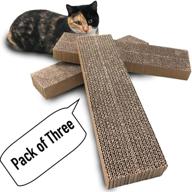 🐱 set of 3 catry cat scratchers - replacement cardboard pads for cats - individual use or as spare parts - 15.4in x 3.9in x 1.5in size logo