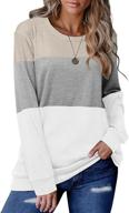 crazy grid women's color block long sleeve t-shirt: stylish pullover for casual comfort logo