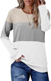 img 3 attached to CRAZY GRID Women's Color Block Long Sleeve T-Shirt: Stylish Pullover for Casual Comfort