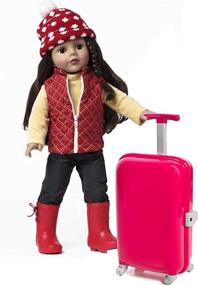 img 3 attached to Adorable Doll Set with Luggage, Passport, and Accessories: Ready to Explore!