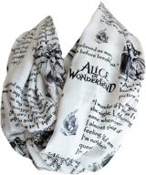 🎩 etwoa's alice in wonderland quotes white infinity scarf, large logo