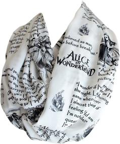 img 3 attached to 🎩 Etwoa's Alice in Wonderland Quotes White Infinity Scarf, Large