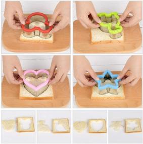 img 3 attached to 🥪 Hhyn Sandwich Cutters Set for Kids - Mickey Mouse, Dinosaur, Star, and Heart Shapes, with Mini Vegetable, Fruit, and Cookie Cutters - Food Mold for Holidays, Parties, and More