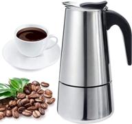 ☕ stainless steel stovetop espresso maker-moka pot for office, home, classic cafe percolator (200ml/6.76oz/4 cup, espresso cup 50ml), mini size, ideal for couples, gas logo