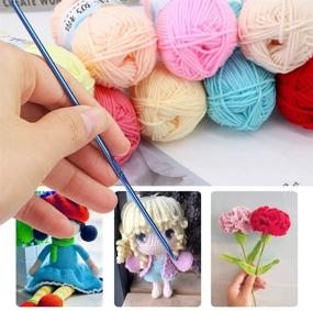 img 1 attached to 🧶 100 PCS Colorful Knitting Stitch Rings: 2 Sizes, Markers, Crochet Needle - Perfect for Knitting, Quilting, DIY Crafts, Sewing, and Handmade Projects