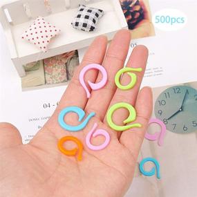 img 2 attached to 🧶 100 PCS Colorful Knitting Stitch Rings: 2 Sizes, Markers, Crochet Needle - Perfect for Knitting, Quilting, DIY Crafts, Sewing, and Handmade Projects
