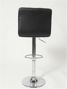 img 1 attached to 🪑 Set of 2 Roundhill Furniture Swivel Black Bonded Leather Adjustable Hydraulic Bar Stools