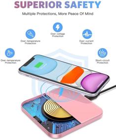 img 1 attached to 🔌 AGPTEK Qi-Certified 15W Max Fast Wireless Charger for iPhone 13/12 Pro/11 Pro Max/Galaxy S20, Pink