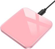 🔌 agptek qi-certified 15w max fast wireless charger for iphone 13/12 pro/11 pro max/galaxy s20, pink logo