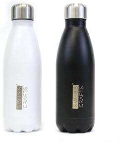 img 2 attached to 🚰 Swiss Crafts 12oz Double Wall Vacuum Insulated Stainless Steel Water Bottle - Keeps Drinks Cold for 24 hours & Hot for 12 hours - Ideal for Outdoor Sports, Camping, Hiking, Cycling - BPA Free (White)