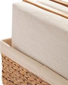 img 1 attached to 📚 Enhance Productivity and Comfort with Rossie Home Bamboo Lap Trays and Basket Set - Natural Bamboo - Style No. 70107