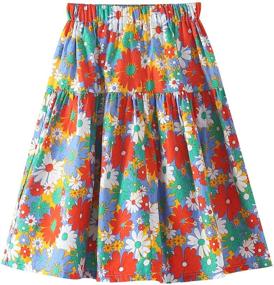 img 4 attached to Girls' Clothing: Floral 🌸 Skirt for Toddlers and Little Girls