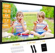 🎬 100 inch 4khd wevivi projection screen, 1.4 gain, 16:9 aspect ratio (160° viewing), foldable canvas outdoor movie screen with hooks and ropes, home theater support for front & rear projection logo