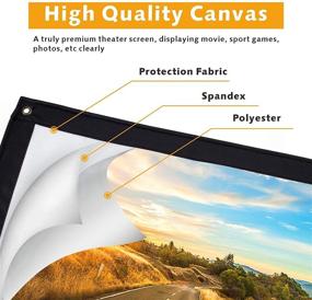 img 1 attached to 🎬 100 inch 4KHD Wevivi Projection Screen, 1.4 Gain, 16:9 Aspect Ratio (160° Viewing), Foldable Canvas Outdoor Movie Screen with Hooks and Ropes, Home Theater Support for Front & Rear Projection