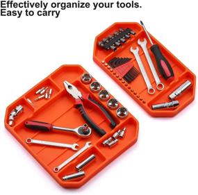 img 1 attached to 🛠️ Mayouko Tool Tray Organizer Set, 3-Piece Non-Slip Tool Storage with Heat Resistant Silicone-Polymer Mat, Grips Any Surface and Offers Easy Clean Up
