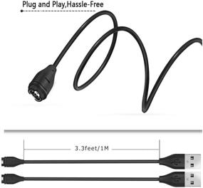 img 1 attached to 💡 2-Pack Compatible Garmin Fenix 6 6S 6X Pro Sapphire Charger with Port Plugs - QINISH Replacement USB Sync Charging Cable Cord with Dust Covers for Garmin Instinct Fenix 5 5S 5X Plus, Vivoactive 3 4 4S