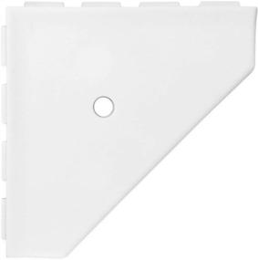 img 4 attached to 🛁 10-inch Corner Bathroom Shelf by Questech - Wall Mounted Shower Storage in Matte Bright White for New Construction with Geo Lugged Design