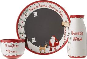 img 4 attached to 🍪 Cherish Santa's Message Plate Set with Santa Cookie Plate, Milk Jar, and Reindeer Treat Bowl