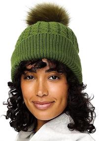 img 3 attached to Womens Winter Satin Lined Cuffed Beanie Detachable Outdoor Recreation in Hiking & Outdoor Recreation Clothing