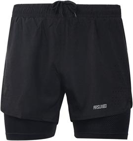 img 3 attached to ARSUXEO Men's 2-in-1 Active Training Running Shorts for Optimal Performance