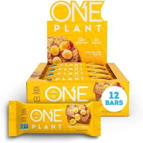 img 4 attached to 🍌 ONE PLANT Protein Bars, Banana Nut Bread Flavor, Vegan and Gluten Free, 12g Protein & 1g Sugar, Guilt-Free High Protein Snacks, 1.59 Oz (12 Pack)