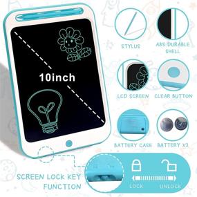 img 3 attached to Richgv 10-inch Kids LCD Writing Tablet, Doodle Board Drawing Tablet with Memory Lock, Educational Learning Toy and Gift for 3-9 Years Old Boys Girls
