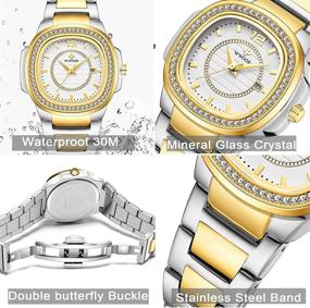 img 1 attached to Watches Stainless Waterproof Elegant Crystal