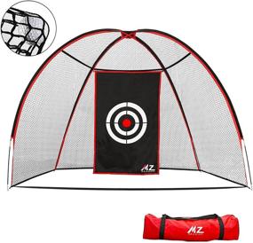 img 4 attached to MZ Mzeat Golf Practice Net: High-Quality 10x7ft Foldable & Portable Hitting Net for Indoor/Outdoor Use - Includes Carrying Bag!